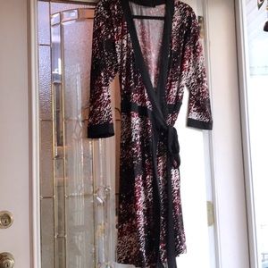 Sexy bold design wrap dress (black white and cranberry)